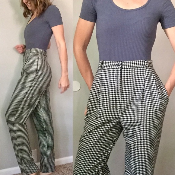 patterned tapered trousers